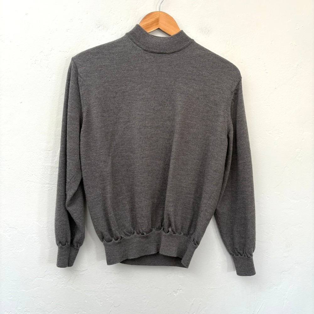 Corneliani Sweater Men Size Small? Gray Pullover Mock Neck Long Sleeve